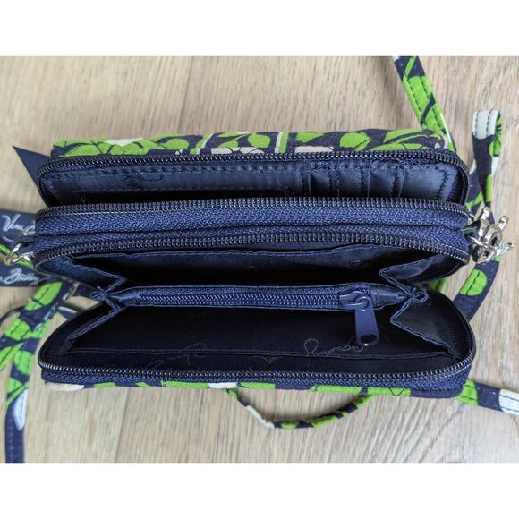 Vera Bradley Lucky You All in One Crossbody Wallet Wristlet Navy Floral NEW - Picture 9 of 10